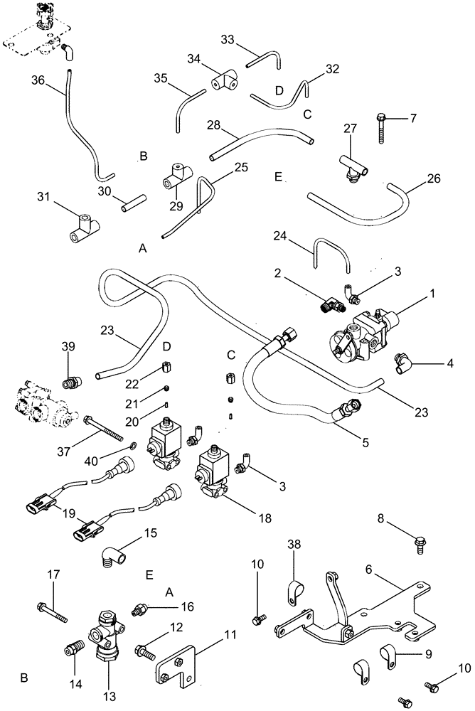 Схема запчастей Case IH MAGNUM 255 - (07-11) - TRAILER BRAKES - PNEUMATIC, VALVES (07) - BRAKES