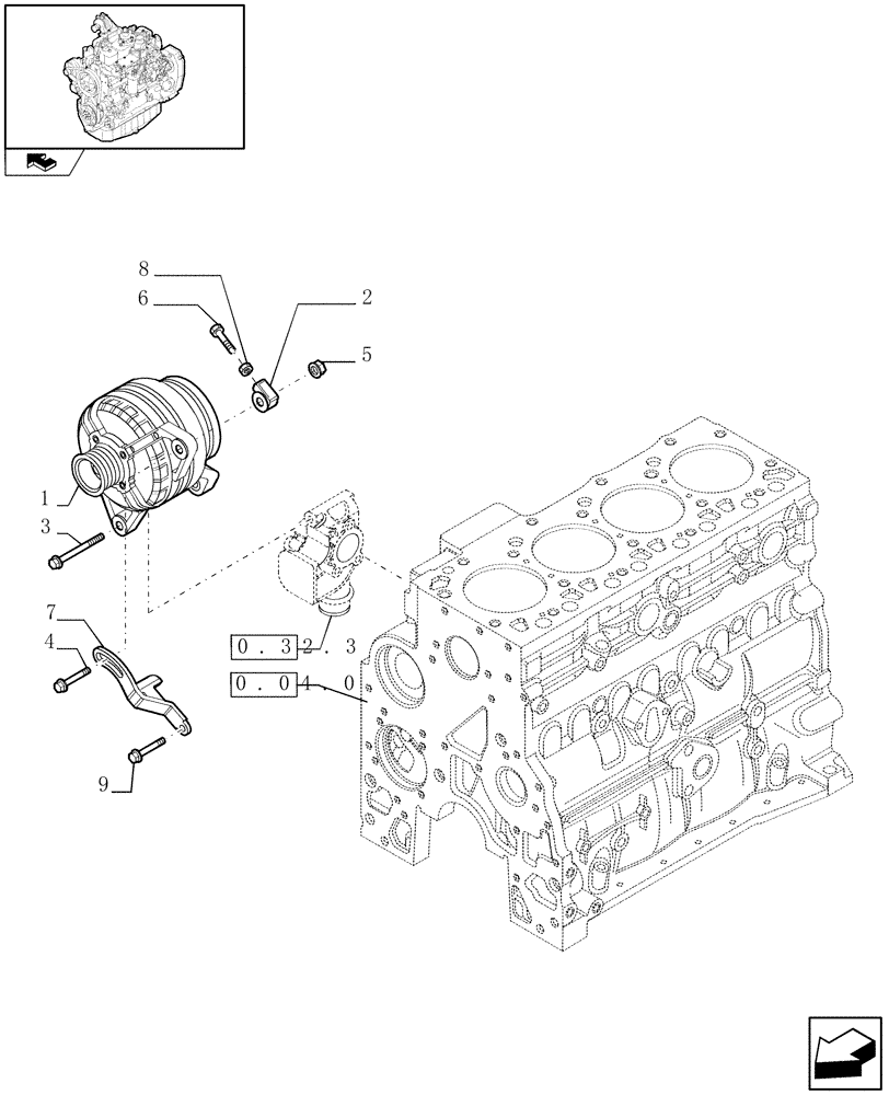 Схема запчастей Case IH F4GE9484K J601 - (0.40.0) - ALTERNATOR (504227884-504227336) 