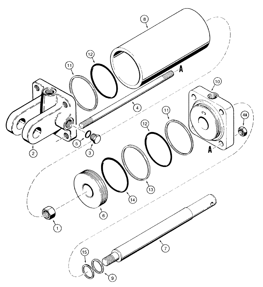 Схема запчастей Case IH 501 - (8-16) - WING LIFT CYLINDER, 1282325C91 (08) - HYDRAULICS