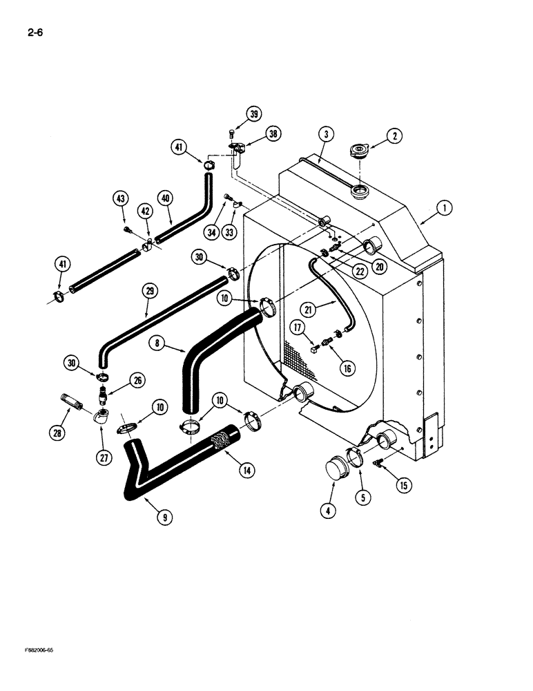 Схема запчастей Case IH STEIGER - (2-006) - RADIATOR AND ATTACHING PARTS, L-10 ENGINE (02) - ENGINE