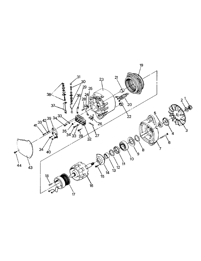 Схема запчастей Case IH STEIGER - (02-12A) - ALTERNATOR, 3306 ENGINES AFTER 10-1 82, ASN 2506 (06) - ELECTRICAL