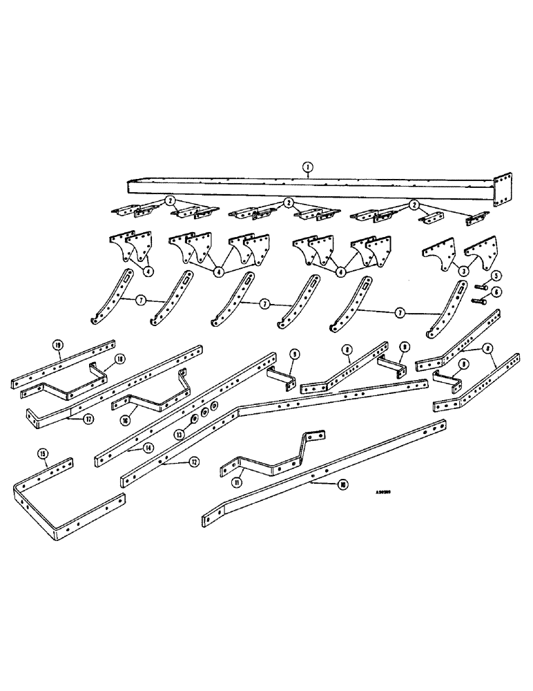 Схема запчастей Case IH JTA-SERIES - (16) - FRAME, SIX BOTTOM JRA 