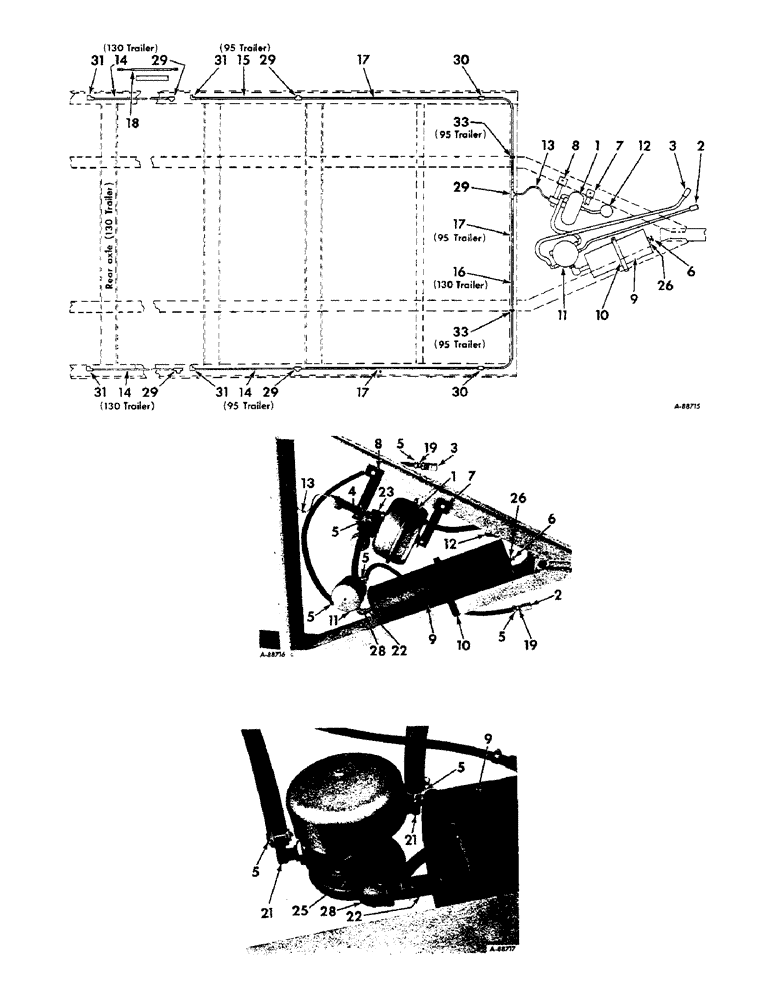 Схема запчастей Case IH VARIOUS - (B-100) - VACUUM HYDRAULIC BRAKES, 1966 AND SINCE 