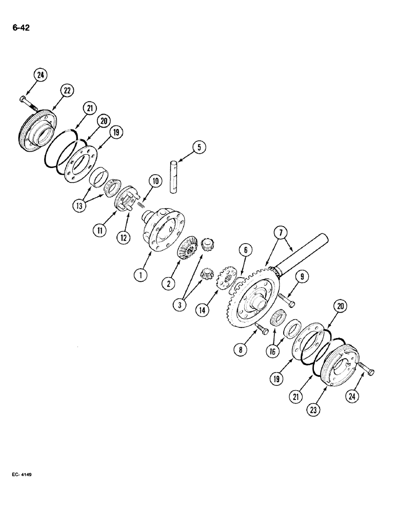 Схема запчастей Case IH 395 - (6-042) - DIFFERENTIAL (06) - POWER TRAIN
