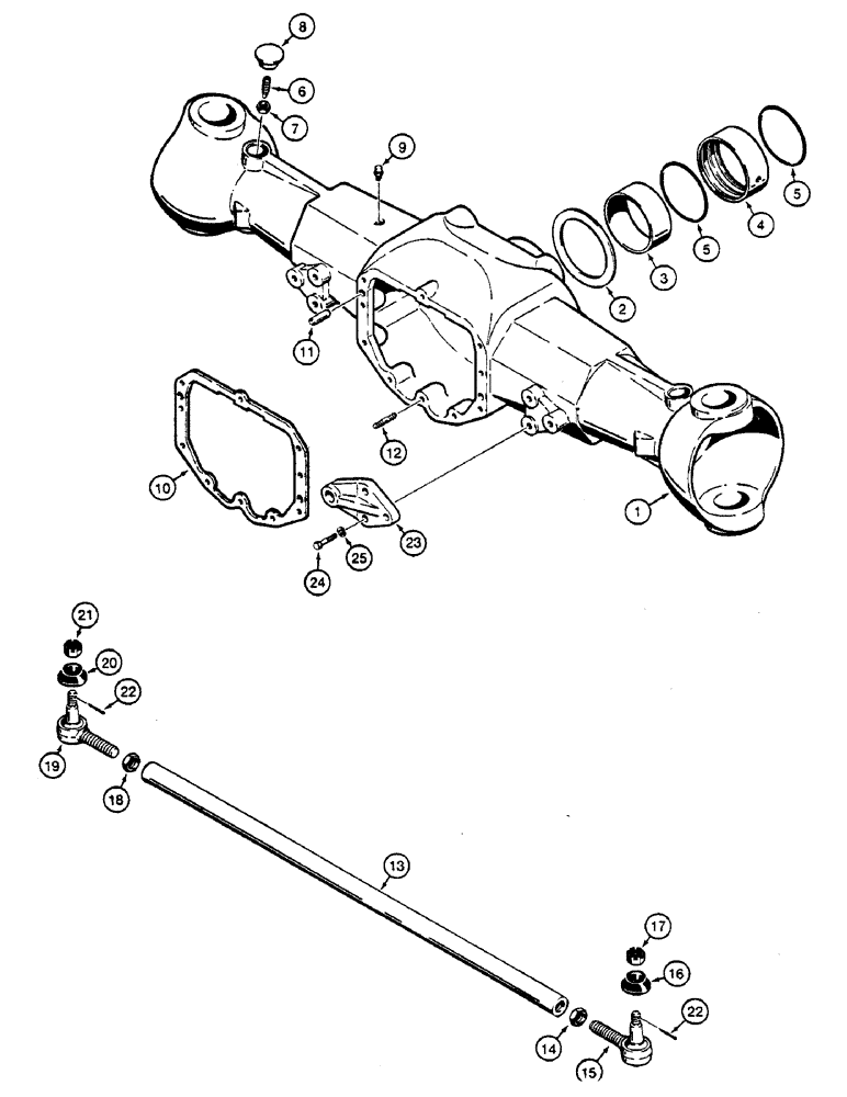 Схема запчастей Case IH 1390 - (G1-1) - FRONT DRIVE AXLE, HOUSING AND TIE ROD (06) - POWER TRAIN
