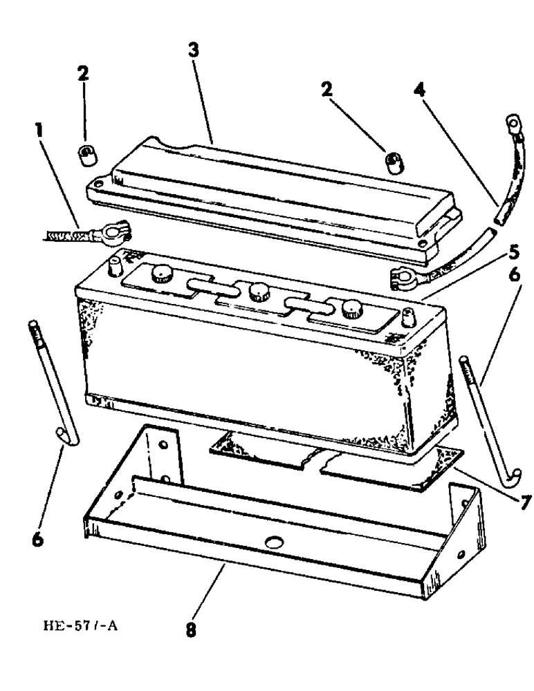 Схема запчастей Case IH 275 - (G-29) - ELECTRICAL SYSTEM, BATTERY AND BATTERY TRAY (06) - ELECTRICAL SYSTEMS