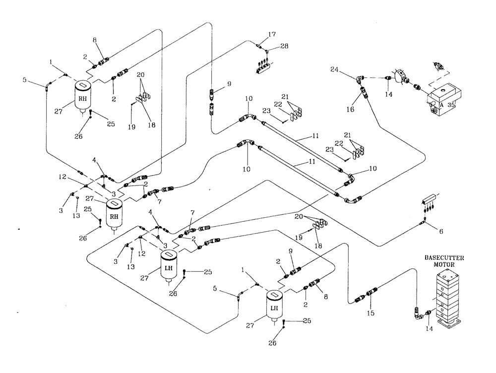 Схема запчастей Case IH 7700 - (B09[09]) - HYDRAULIC CIRCUIT {CROPDIVIDER SPIRALS} Hydraulic Components & Circuits