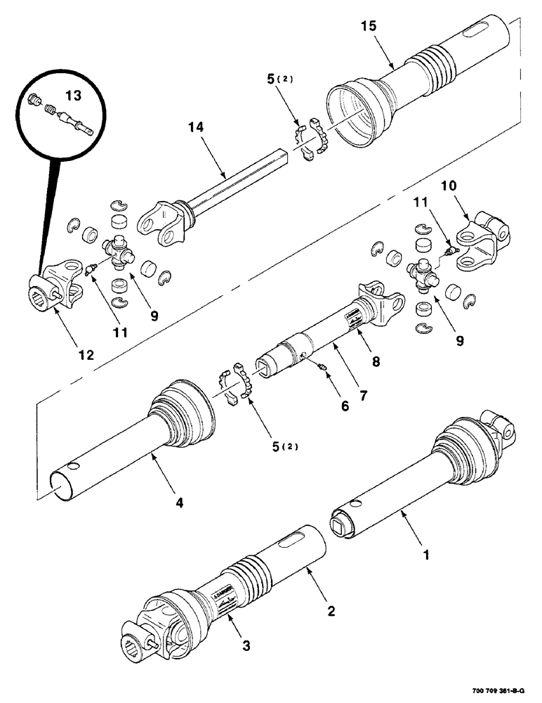 Схема запчастей Case IH 8350 - (2-06) - U-JOINT ASSEMBLY, WALTERSCHEID, S.N. CFH0006827 THRU CFH0007092 (09) - CHASSIS