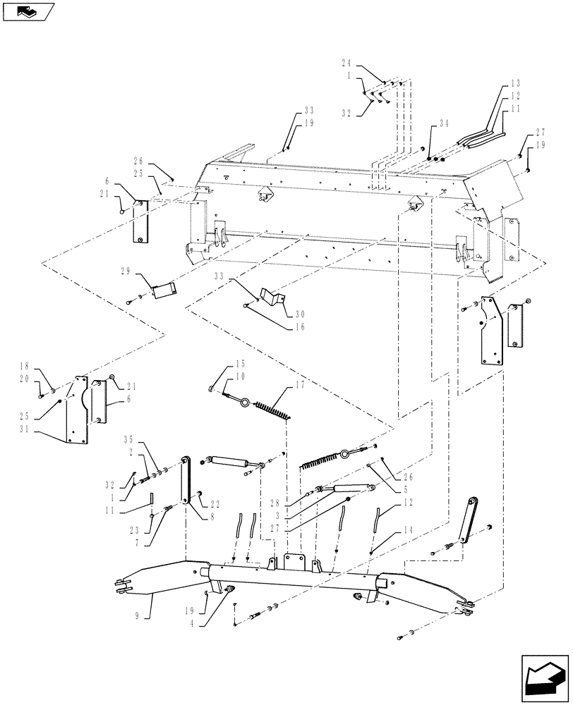 Схема запчастей Case IH 810 - (39.130.04) - BOOM SWING GROUP (39) - FRAMES AND BALLASTING
