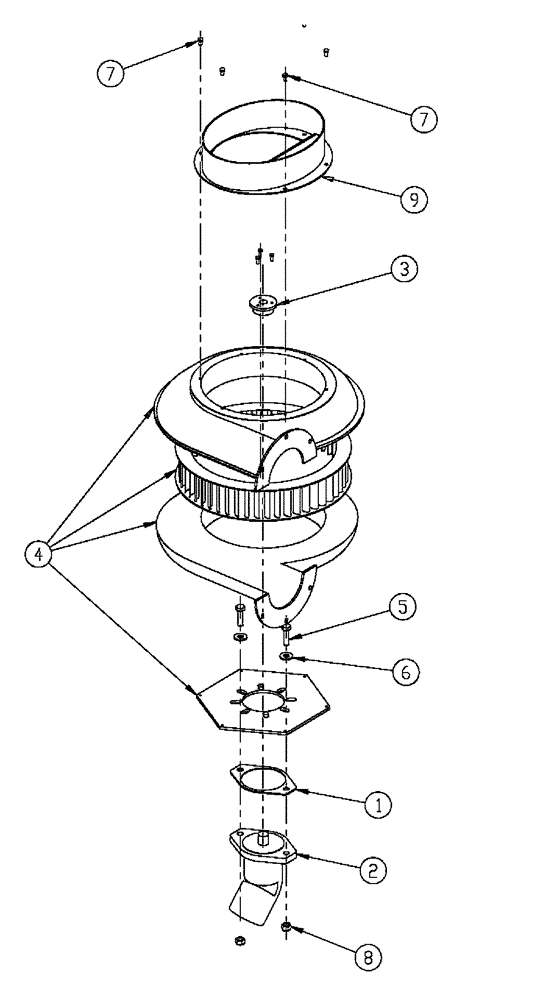 Схема запчастей Case IH 438 - (04-021) - FAN GROUP, 6” CW, 60’ & 70’ Boom Group