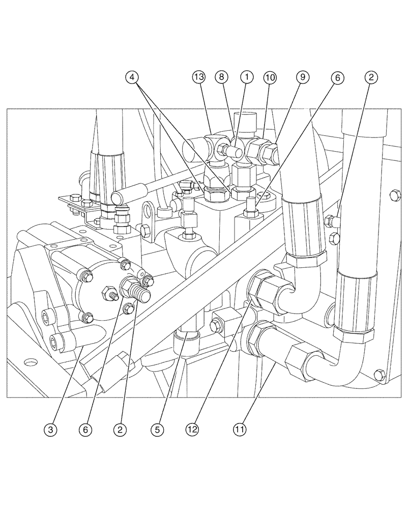 Схема запчастей Case IH SPX2130 - (06-010[01]) - HYDROSTAT WITH ADAPTORS ASSEMBLY Hydraulic Plumbing