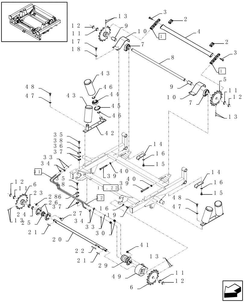Схема запчастей Case IH RBX341 - (15.23A[01]) - CHAIN AND ROLLS - D652 (15) - KNOTTER /WRAPPER