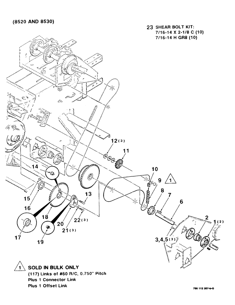 Схема запчастей Case IH 8520 - (2-22) - DRIVE ASSEMBLY (CONTINUED), (8520 AND 8530) Driveline