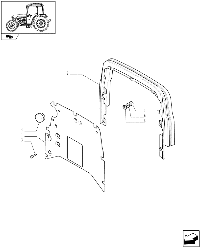 Схема запчастей Case IH FARMALL 95C - (1.92.88/01[01]) - COVERINGS - W/CAB (10) - OPERATORS PLATFORM/CAB