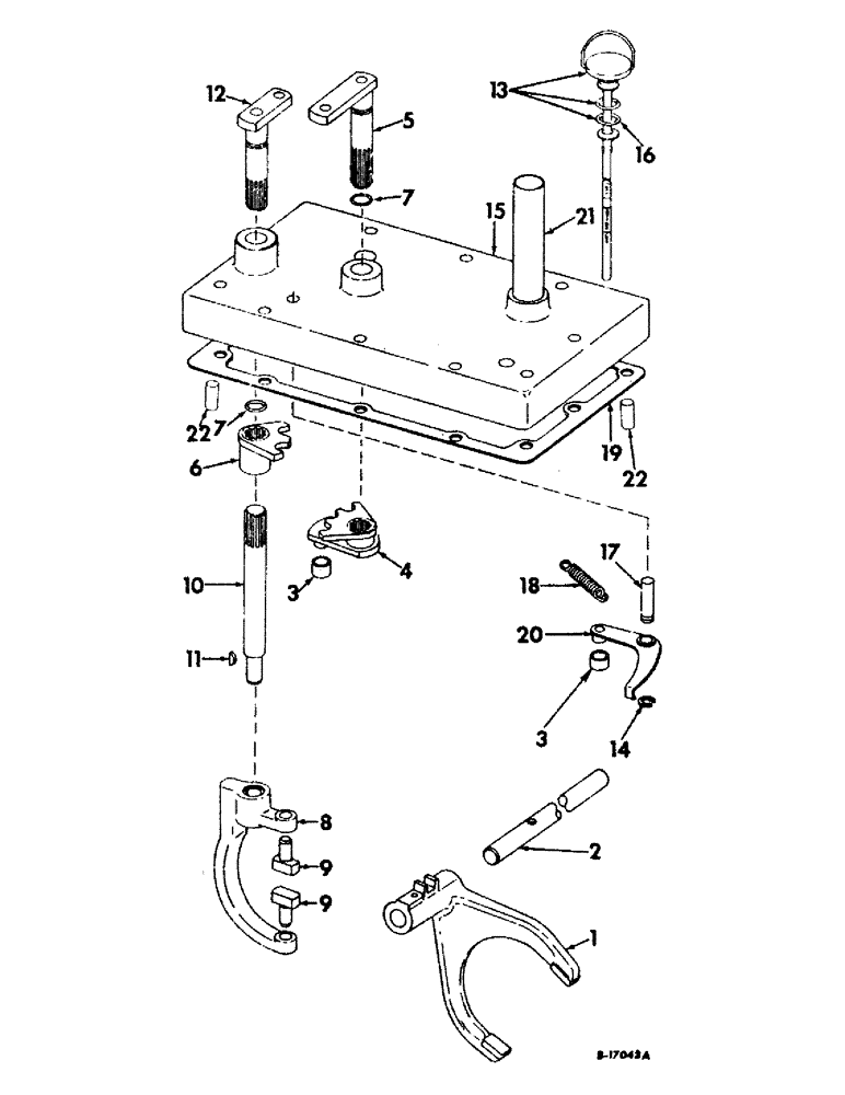 Схема запчастей Case IH 2826 - (07-56) - DRIVE TRAIN, GEAR SHIFT MECHANISM, RANGE TRANSMISSION, GEAR DRIVE TRACTORS (04) - Drive Train