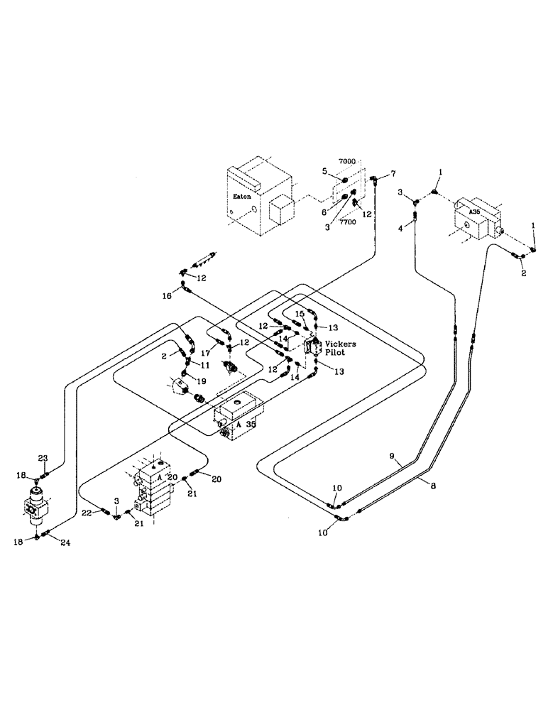 Схема запчастей Case IH 7000 - (B06-08) - HYDRAULIC PILOT LINES Hydraulic Components & Circuits