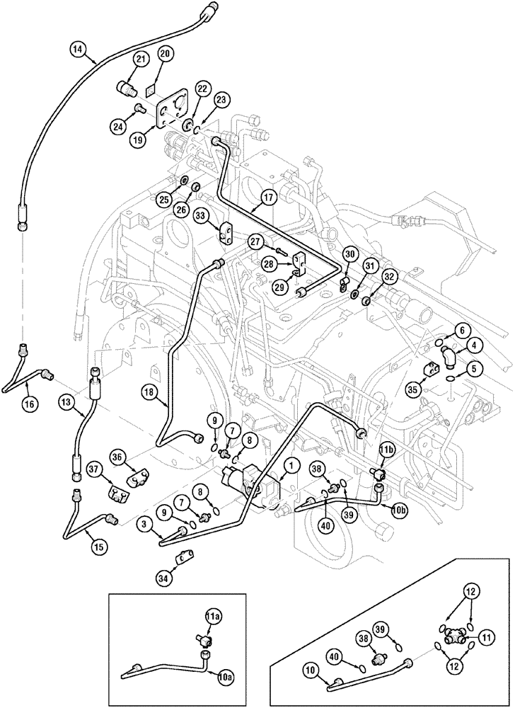 Схема запчастей Case IH MX150 - (07-06) - HYDRAULIC TRAILER BRAKE CIRCUIT (33) - BRAKES & CONTROLS