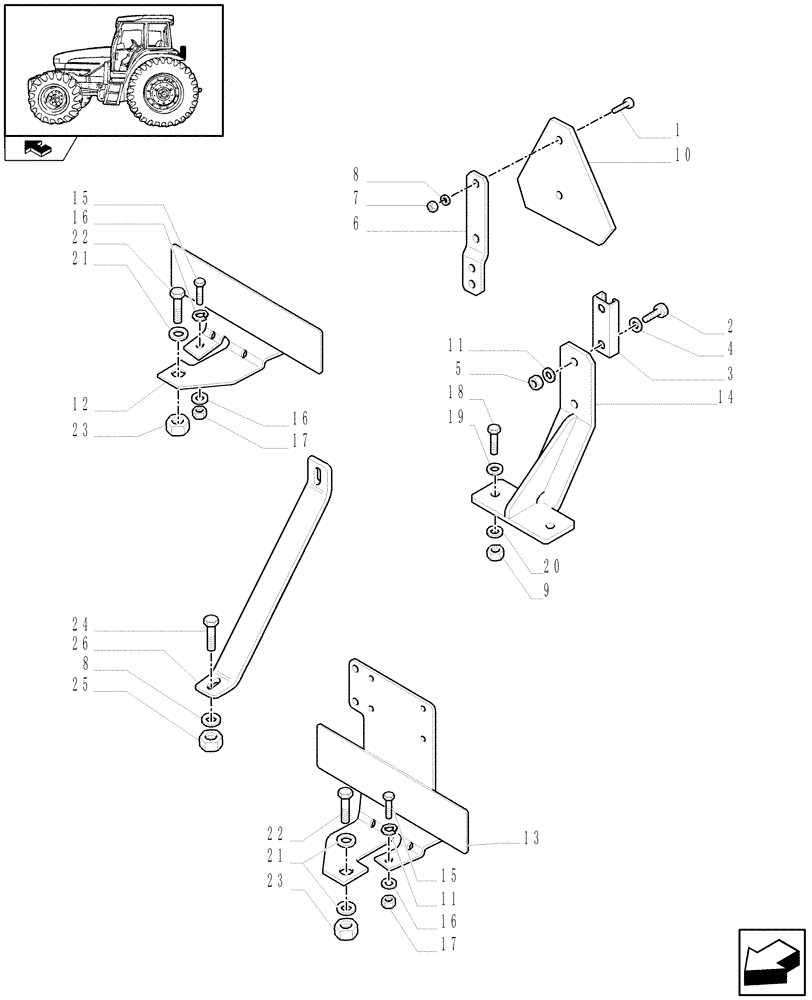 Схема запчастей Case IH FARMALL 105U - (1.98.3/01) - NORTH AMERICA VERSION - SMV EMBLEM WITH SUPPORT (VAR.331964) (10) - OPERATORS PLATFORM/CAB