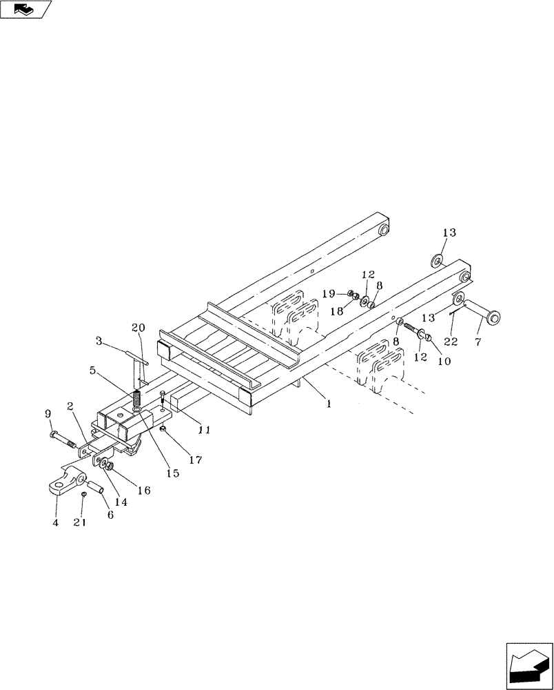 Схема запчастей Case IH FERTILIZER - (39.110.07) - REAR HITCH NARROW (39) - FRAMES AND BALLASTING