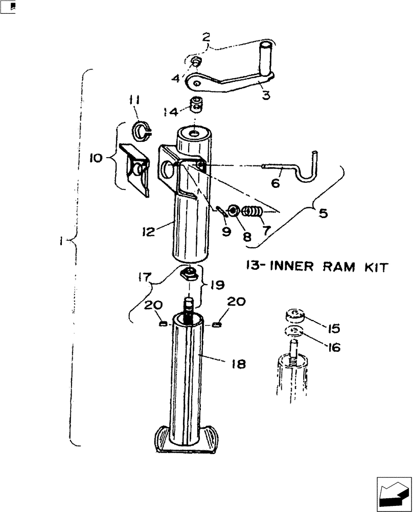 Схема запчастей Case IH H-SERIES - (39.110.01) - JACK ASSEMBLY (39) - FRAMES AND BALLASTING