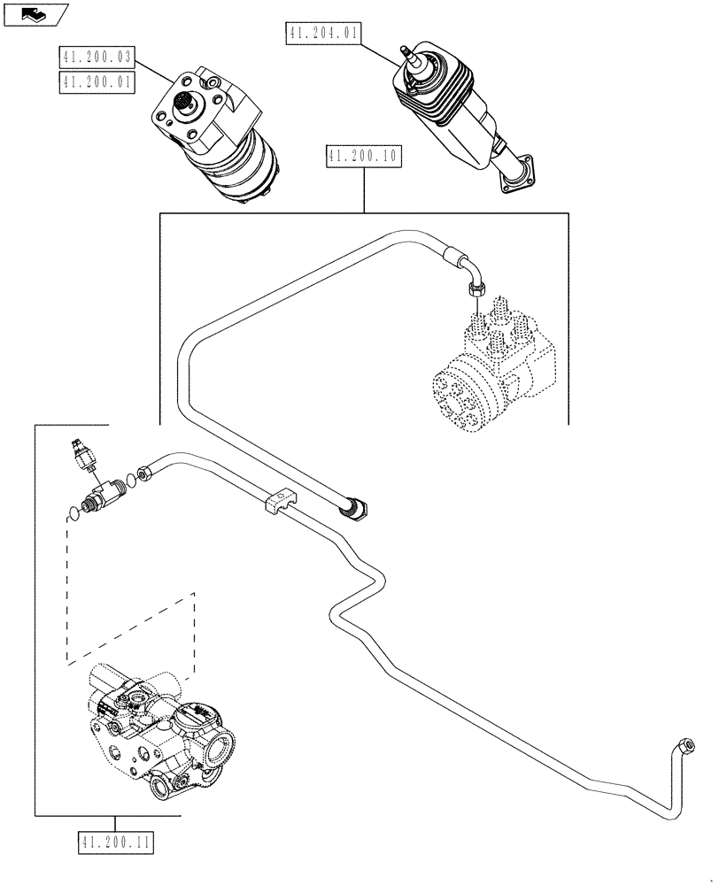 Схема запчастей Case IH MAGNUM 225 - (00.000.41) - PICTORIAL INDEX - STEERING (00) - GENERAL & PICTORIAL INDEX