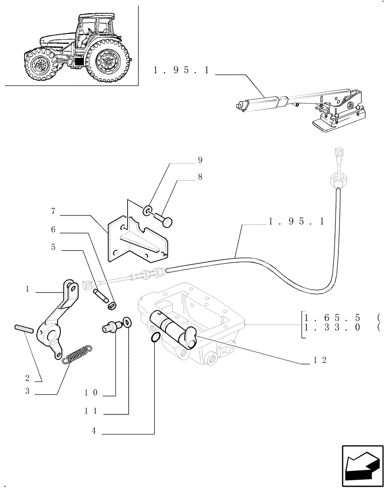 Схема запчастей Case IH JX100U - (1.67.2) - HANDBRAKE CONTROL (05) - REAR AXLE