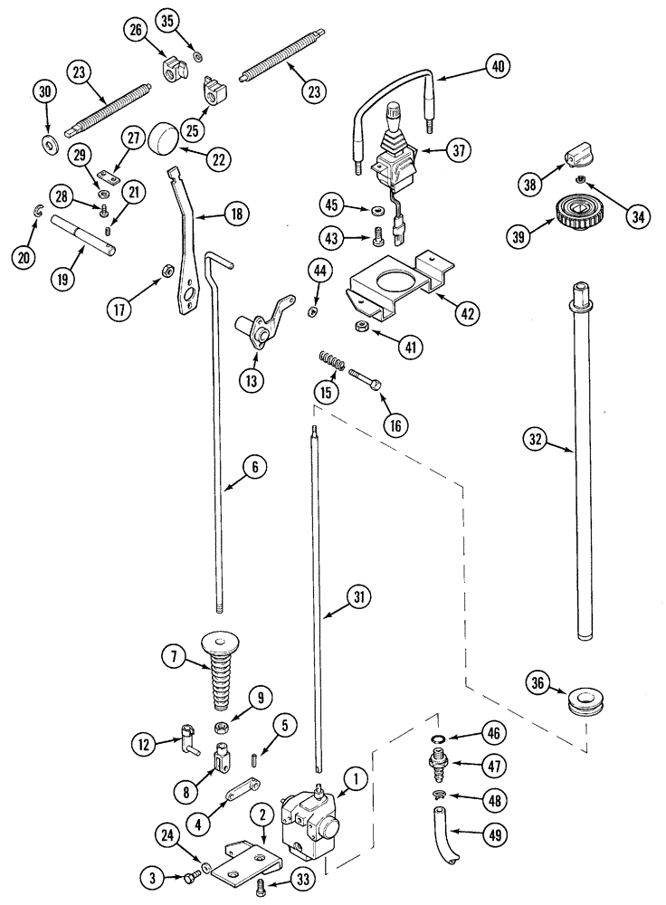 Схема запчастей Case IH 5230 - (9-026) - HITCH, CONTROL (09) - CHASSIS/ATTACHMENTS