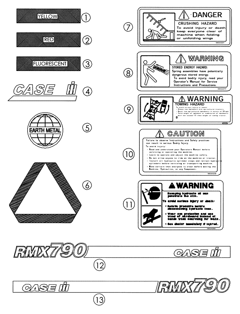 Схема запчастей Case IH RMX790 - (90.108.03.01) - DECALS (09) - CHASSIS/ATTACHMENTS