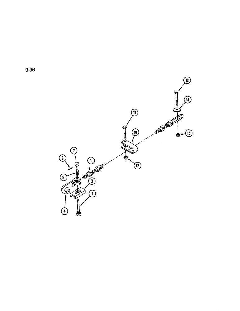 Схема запчастей Case IH 1590 - (9-096) - SAFETY CHAIN (03) - CHASSIS/MOUNTED EQUIPMENT