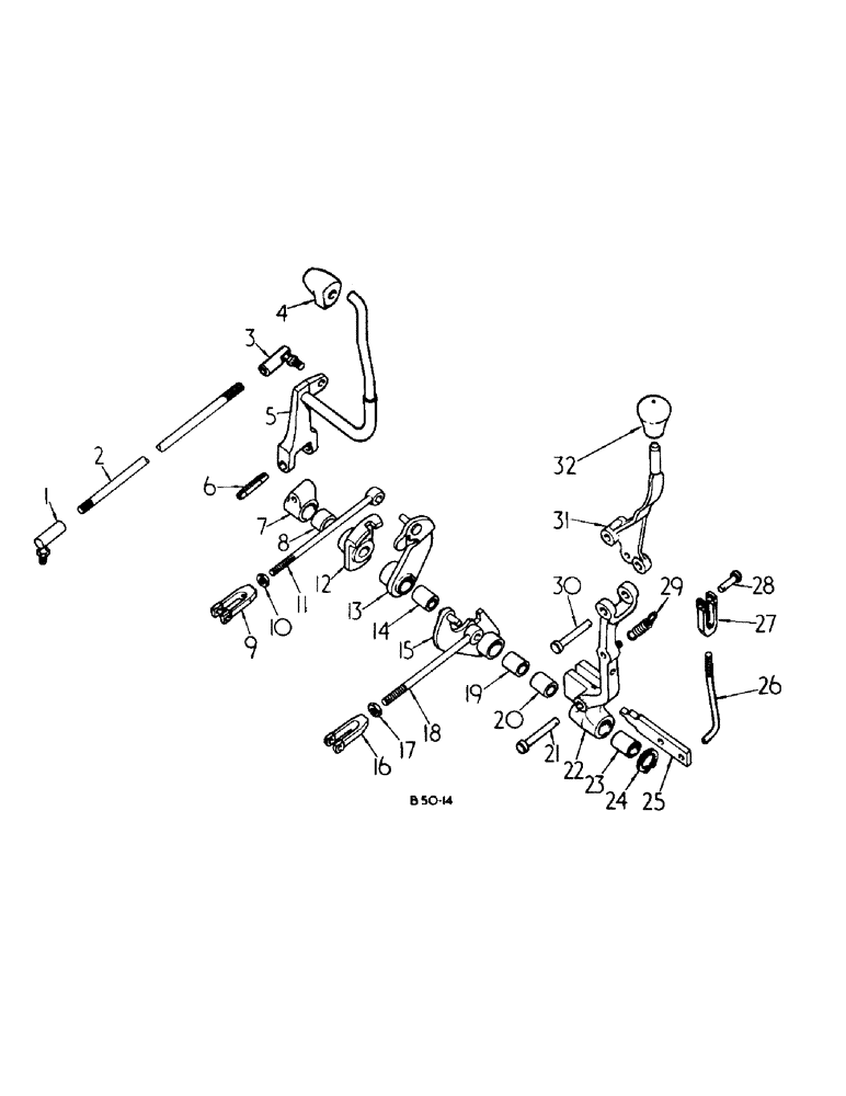 Схема запчастей Case IH 484 - (07-29) - DRIVE TRAIN, TRANSMISSION CONTROLS, EXTERNAL, Z PATTERN SHIFT (04) - Drive Train