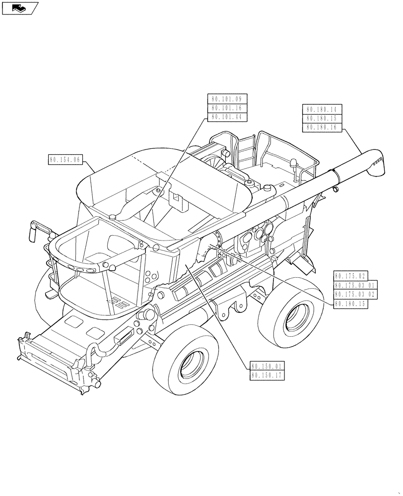 Схема запчастей Case IH 6130 - (00.000.80) - PICTORAL INDEX - GRAIN STORAGE (00) - GENERAL & PICTORIAL INDEX