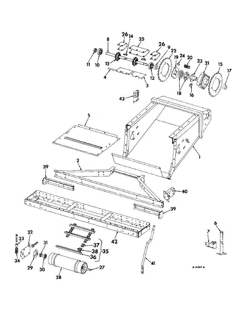 Схема запчастей Case IH 329N - (C-02) - FEEDER FRAME, LIFT, STAND AND FEED CONVEYOR (58) - ATTACHMENTS/HEADERS