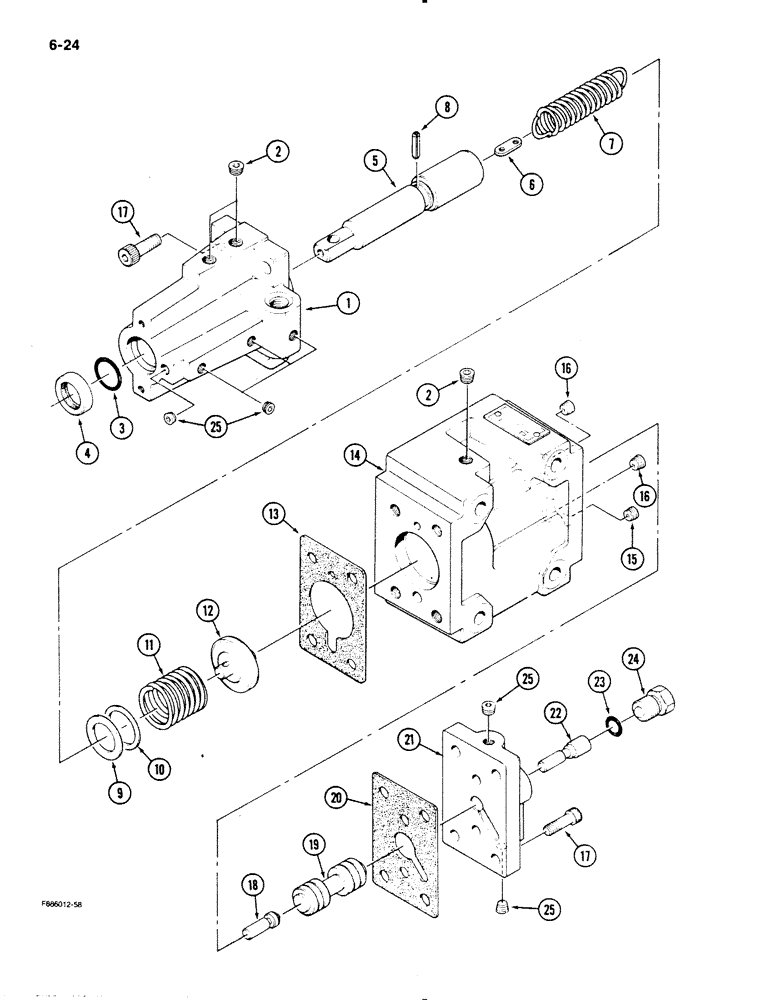 Схема запчастей Case IH 9110 - (6-24) - TRANSMISSION, CLUTCH CONTROL VALVE (06) - POWER TRAIN