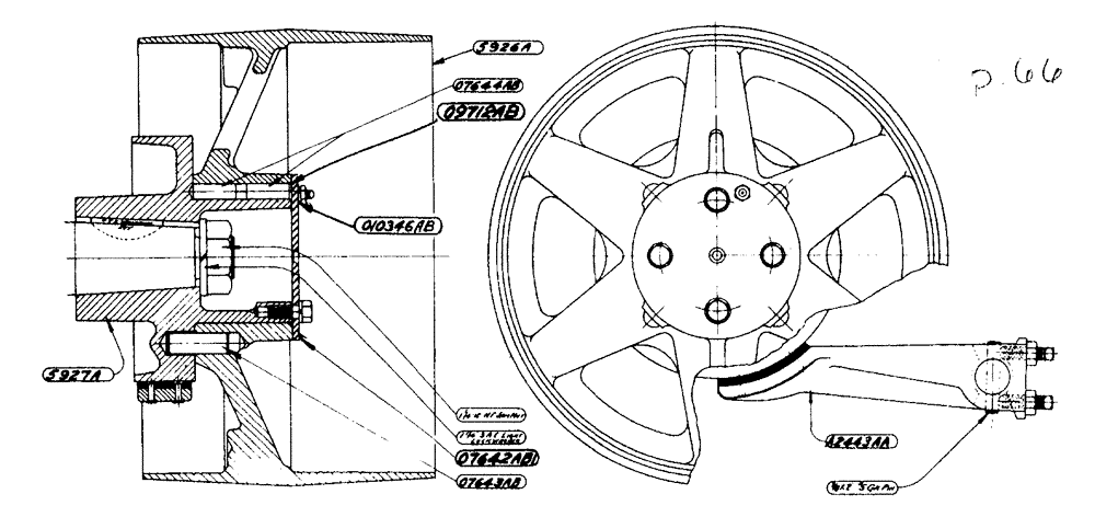 Схема запчастей Case IH LA-SERIES - (043) - RESILIENT BELT PULLEY TRACTOR NO. 4904771 AND AFTER (06) - POWER TRAIN
