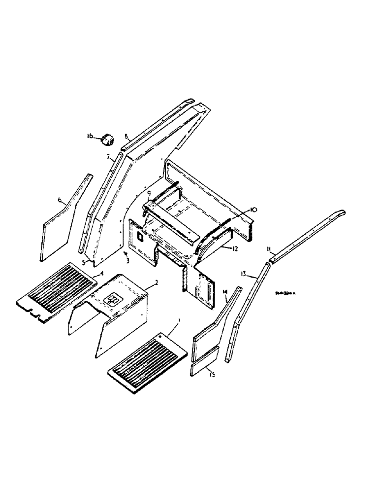 Схема запчастей Case IH 454 - (13-53) - CAB INSULATION, MACHINES FITTED W/ISO MOUNTED CAB (05) - SUPERSTRUCTURE