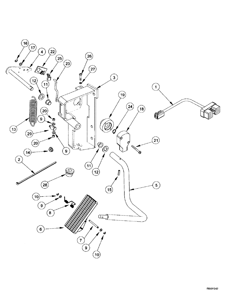 Схема запчастей Case IH MX240 - (3-050) - FOOT THROTTLE, MX240, MX270 (03) - FUEL SYSTEM