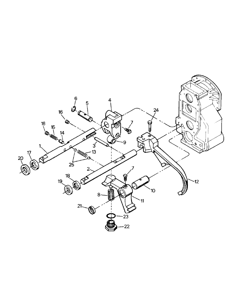 Схема запчастей Case IH CR-1280 - (04-33) - DROP BOX RANGE SHIFT CONTROLS (04) - Drive Train