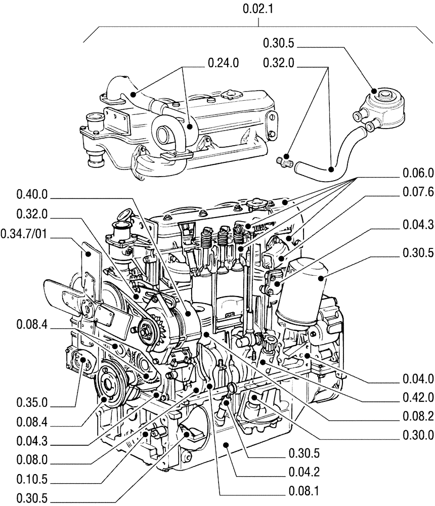 Схема запчастей Case IH JX70U - (SEC. 01[01]) - ENGINE (00) - GENERAL