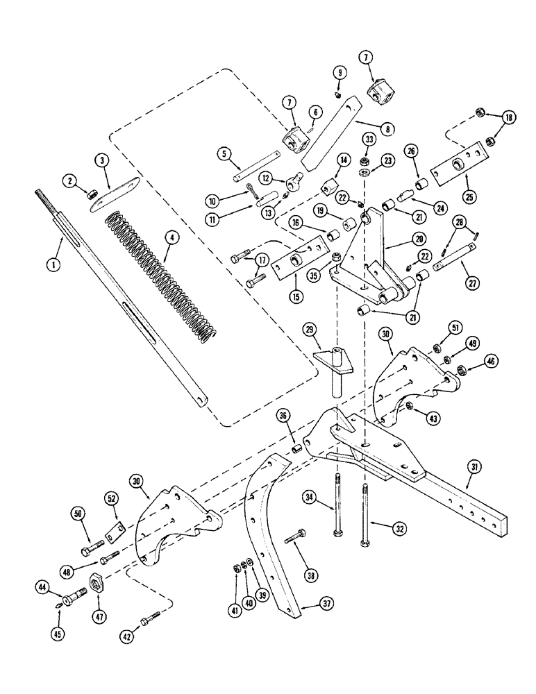 Схема запчастей Case IH 700-SERIES - (18) - SPRING AUTOMATIC RESET BEAM 