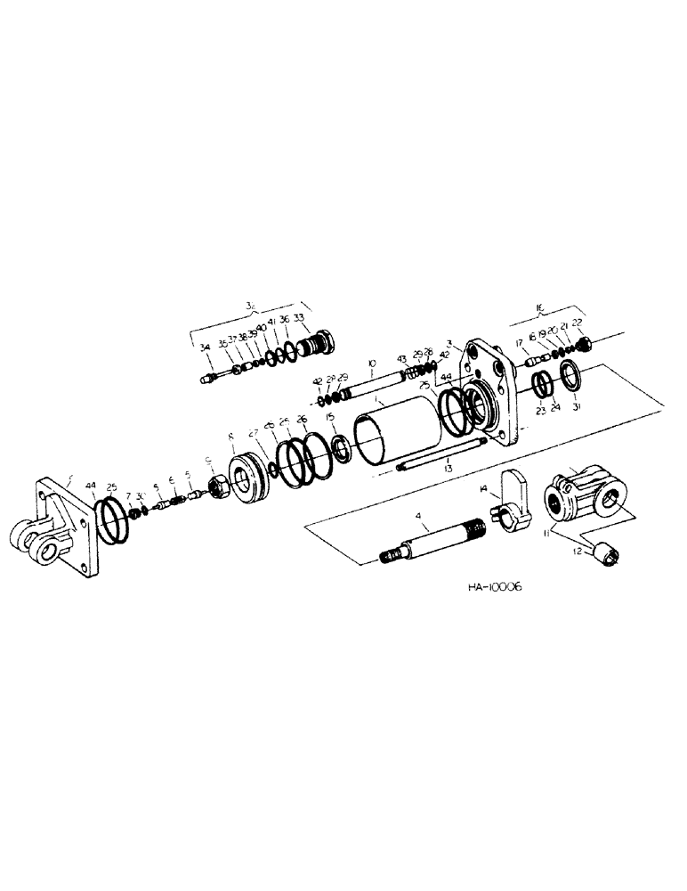 Схема запчастей Case IH 45 - (D-64) - MASTER HYDRAULIC CYLINDER, CROSS, AUGUST, 1976 SEASON AND SINCE 