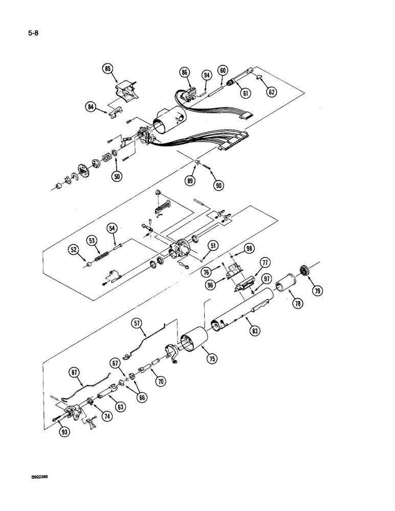 Схема запчастей Case IH 9250 - (5-008) - STEERING COLUMN ASSEMBLY (CONTD) (05) - STEERING