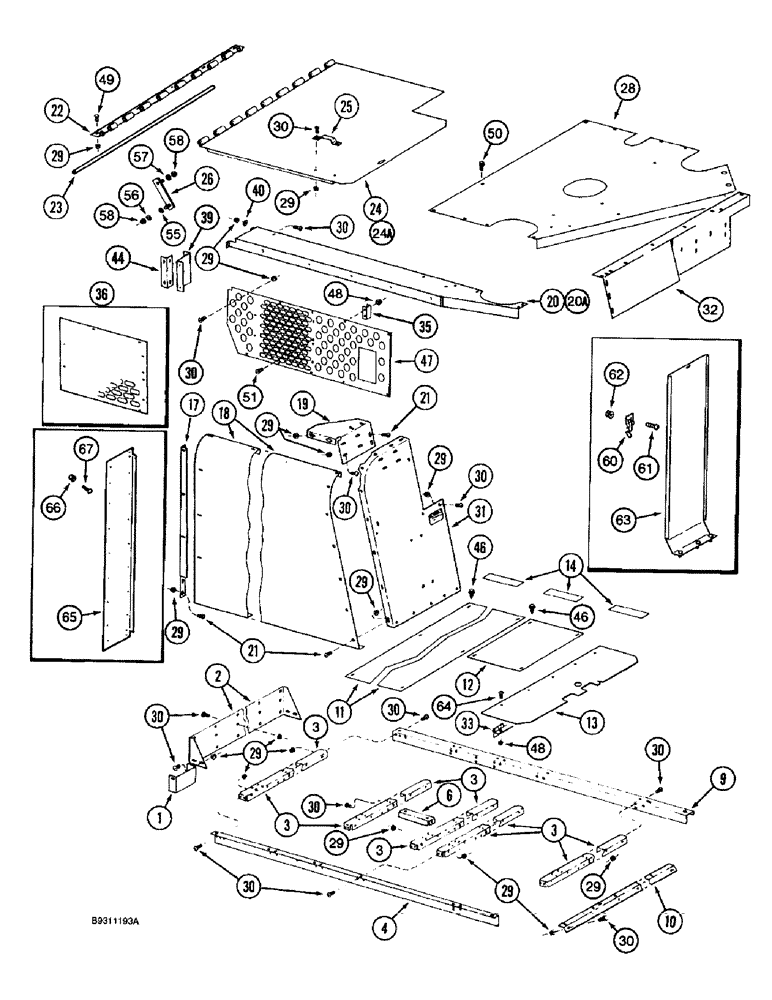 Схема запчастей Case IH 1688 - (9H-02) - ENGINE SHIELD AND SERVICE DECK (12) - CHASSIS