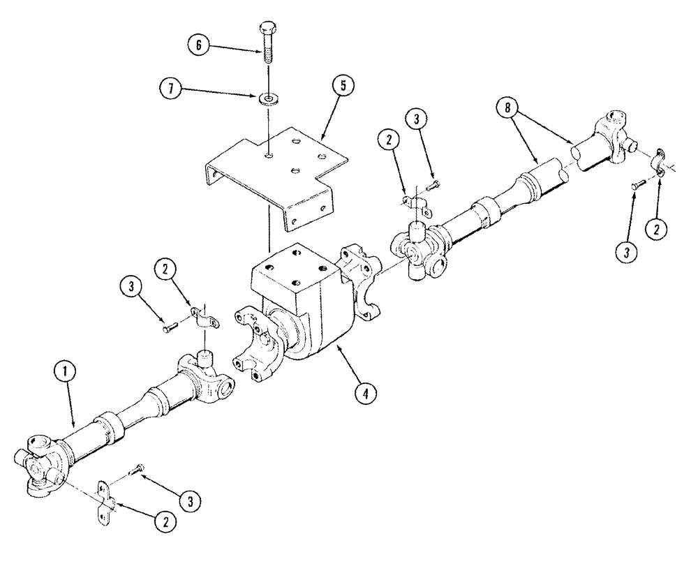 Схема запчастей Case IH STX375 - (06-34) - POWER TAKEOFF DRIVE SHAFT MOUNTING (06) - POWER TRAIN