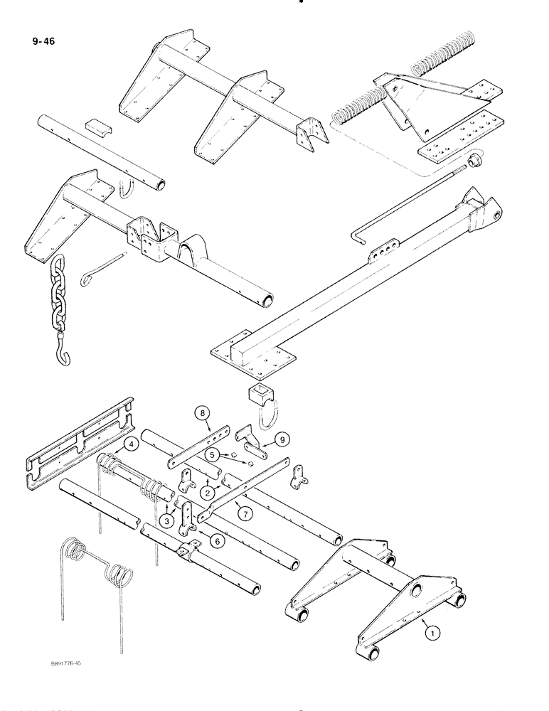 Схема запчастей Case IH 475 - (9-46) - MULCHER ATTACHMENT, ADJUSTABLE ANGLE (09) - CHASSIS/ATTACHMENTS