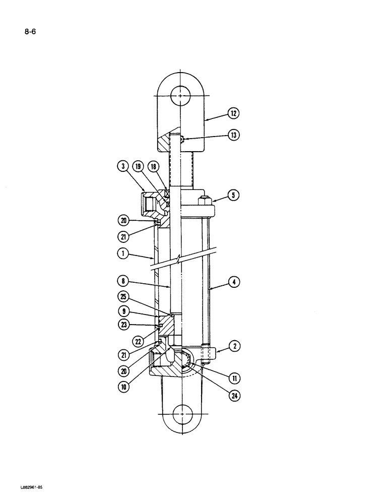 Схема запчастей Case IH 1190 - (8-06) - TONGUE POSITIONING HYDRAULIC CYLINDER, 1190 MOWER CONDITIONER (07) - HYDRAULICS