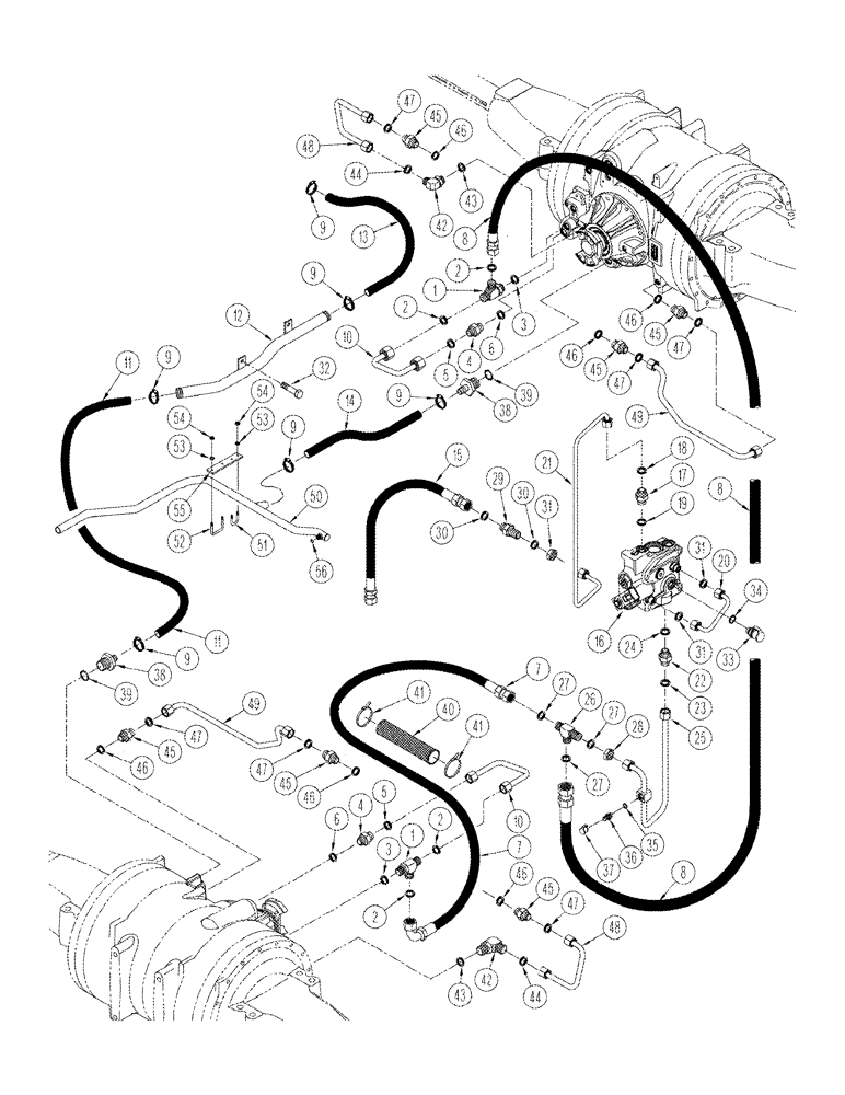 Схема запчастей Case IH STX375 - (08-13) - AXLE HYDRAULICS LUBRICATION CIRCUIT STX 375 Heavy Duty, STX 440 (08) - HYDRAULICS
