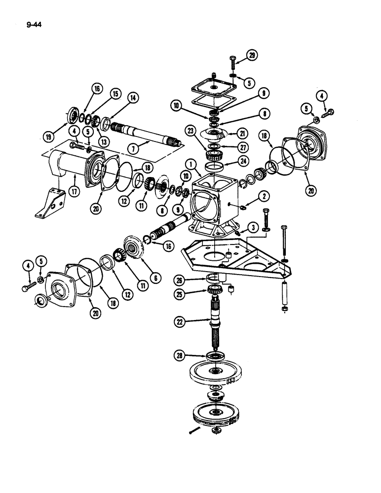 Схема запчастей Case IH 1844 - (9-044) - GEAR BOX, DRUM NUMBER 2 AND 3, 1844 COTTON PICKER (13) - PICKING SYSTEM