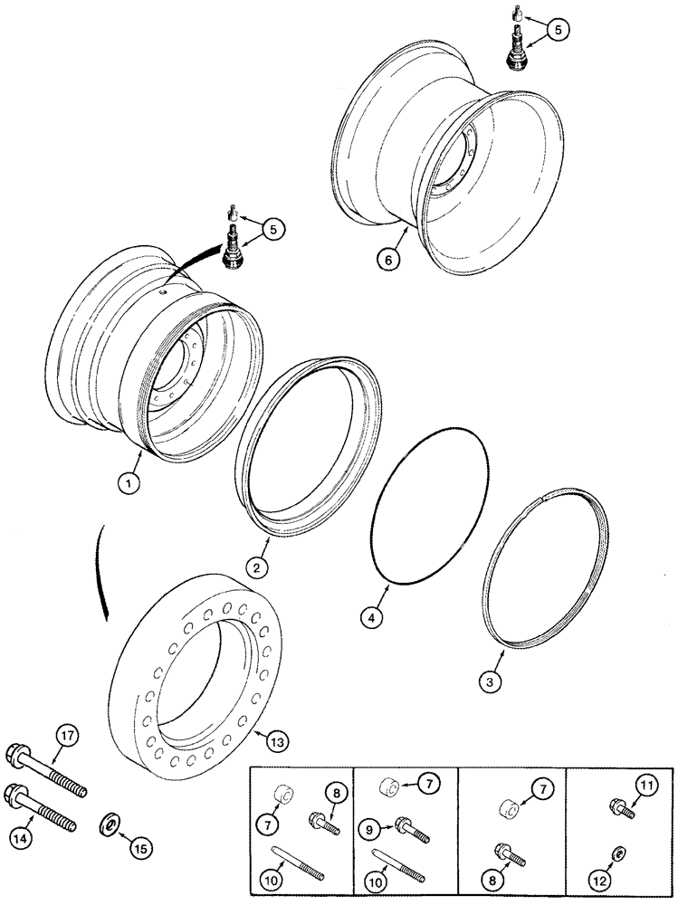 Схема запчастей Case IH 2555 - (06-22) - WHEELS, DRIVE - SPACERS (03) - POWER TRAIN
