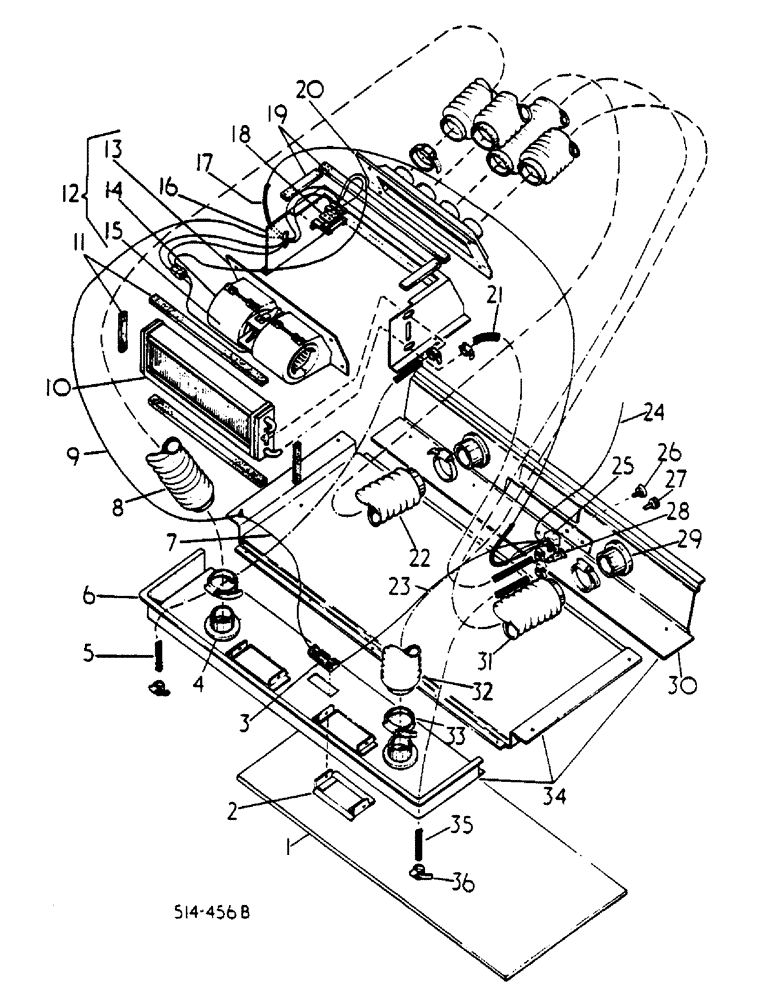 Схема запчастей Case IH 485 - (0J17-2) - HEATER AND ROOF INNER - SEKURA (05) - SUPERSTRUCTURE