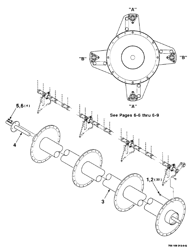 Схема запчастей Case IH 8350 - (6-04) - REEL ASSEMBLY, 12 FOOT (09) - CHASSIS